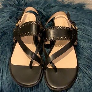 Colehaan black leather sandal new never worn